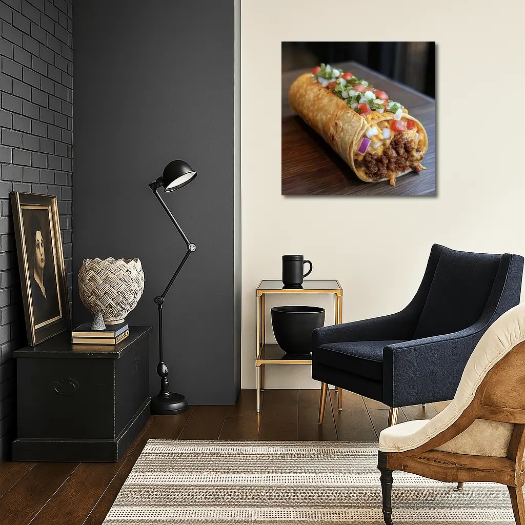 Loaded Beef Burrito Melted Cheese Toppings – Wall Art