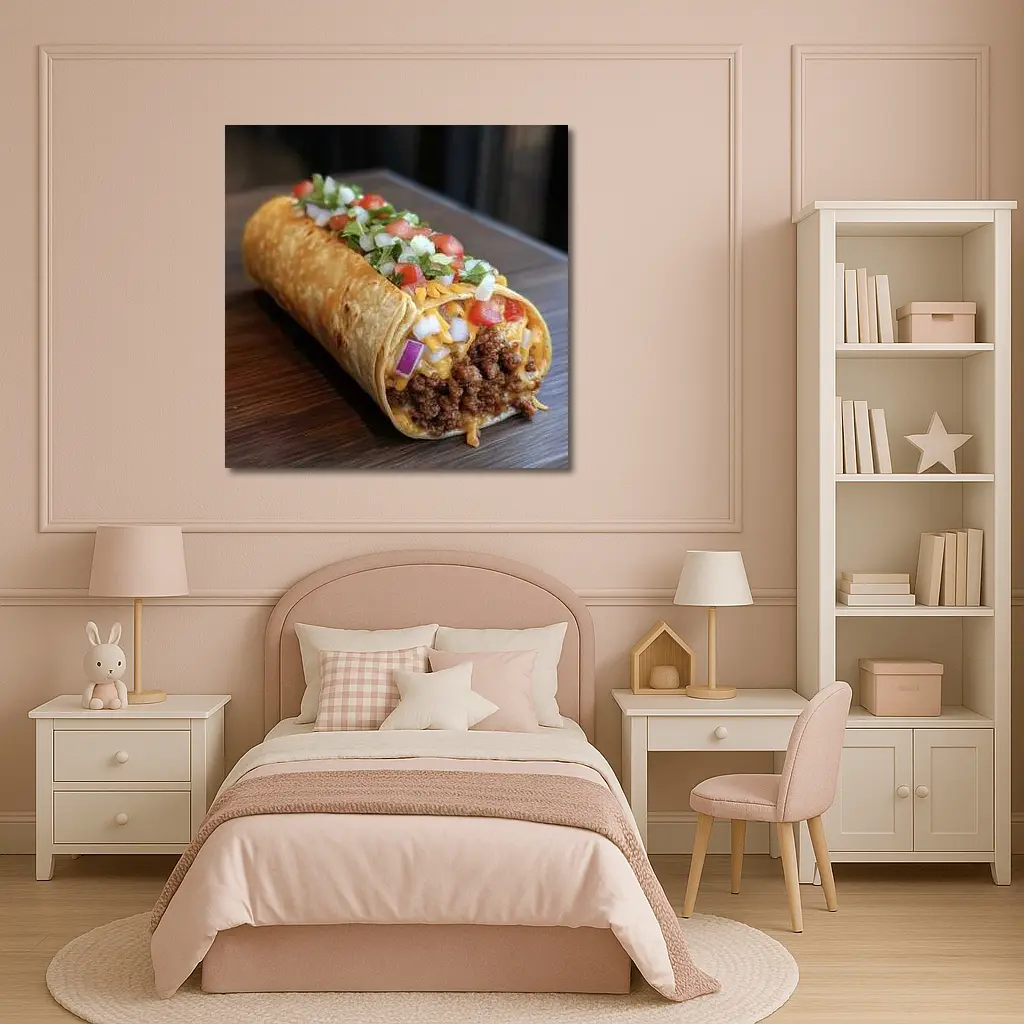 Loaded Beef Burrito Melted Cheese Toppings – Wall Art
