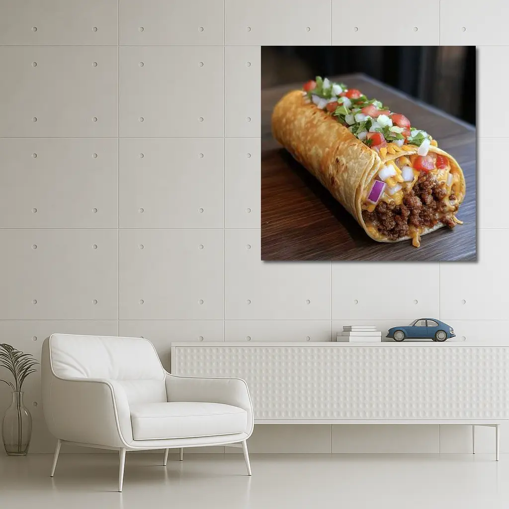 Loaded Beef Burrito Melted Cheese Toppings – Wall Art