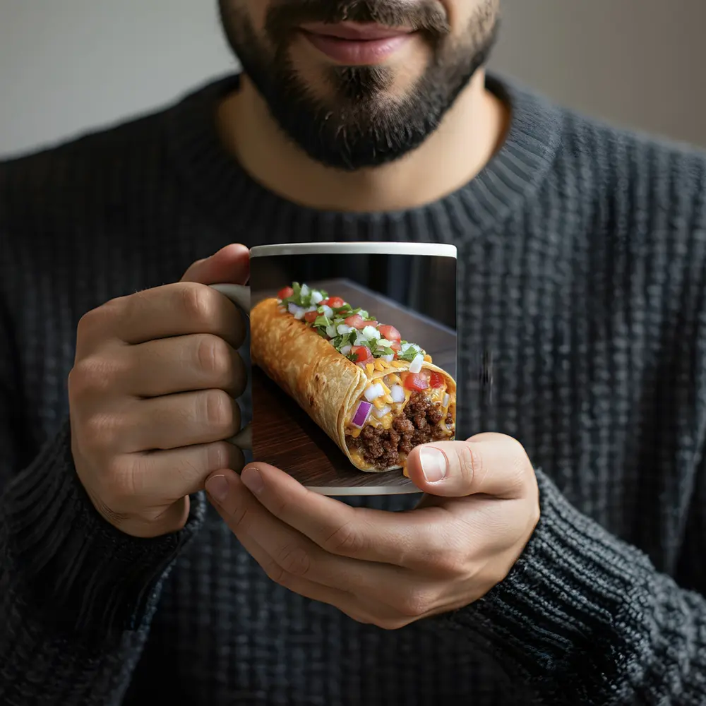 Loaded Beef Burrito Melted Cheese Toppings – Mugs