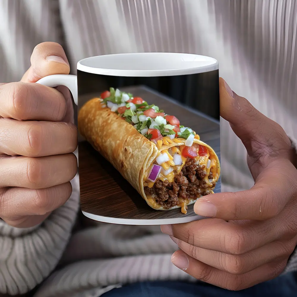 Loaded Beef Burrito Melted Cheese Toppings – Mugs