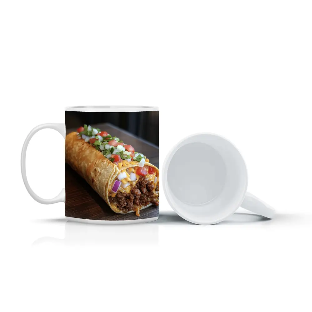 Loaded Beef Burrito Melted Cheese Toppings – Mugs