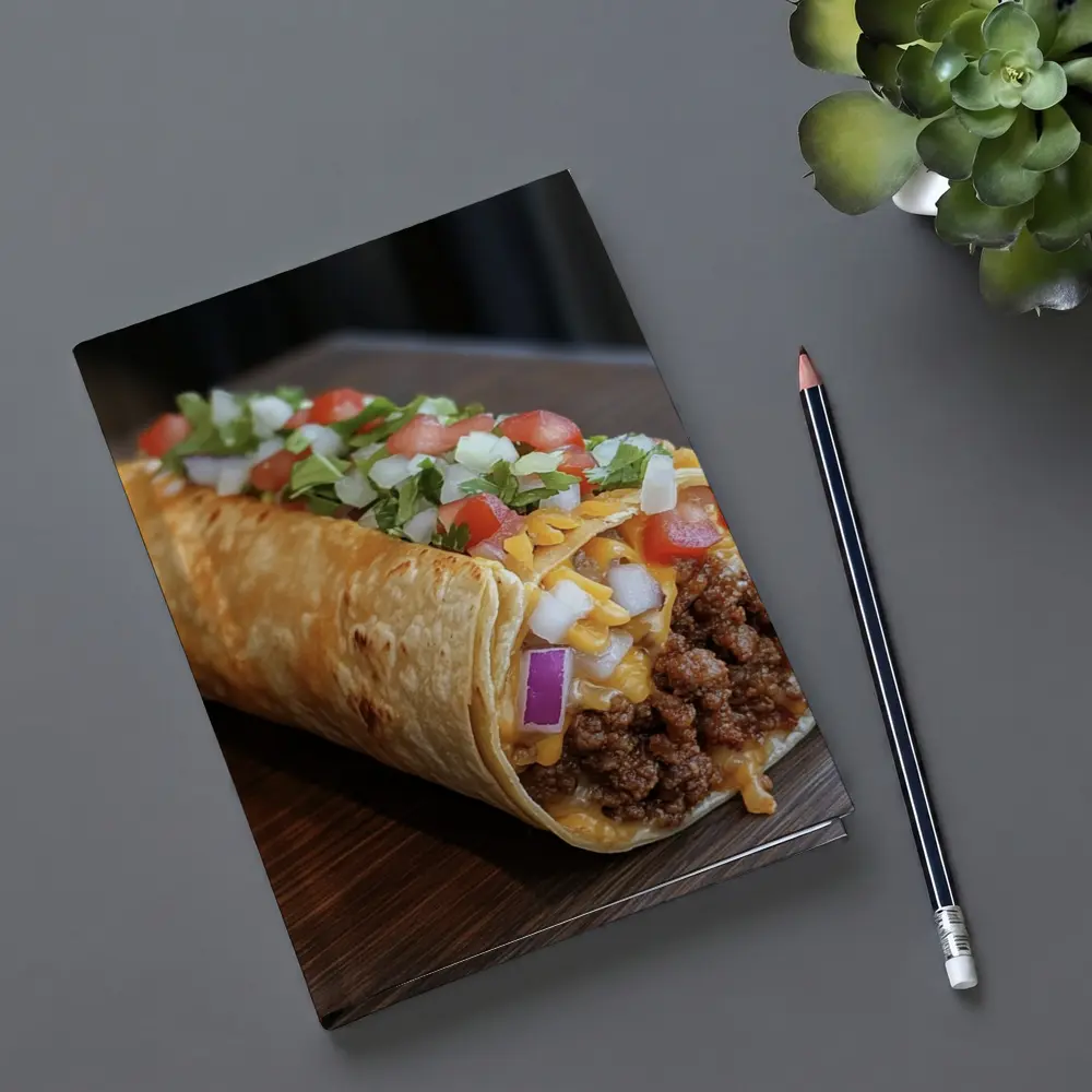 Loaded Beef Burrito Melted Cheese Toppings – Notebooks