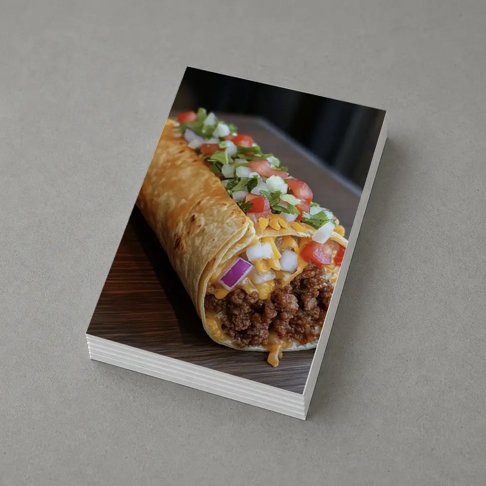 Loaded Beef Burrito Melted Cheese Toppings – Postcards