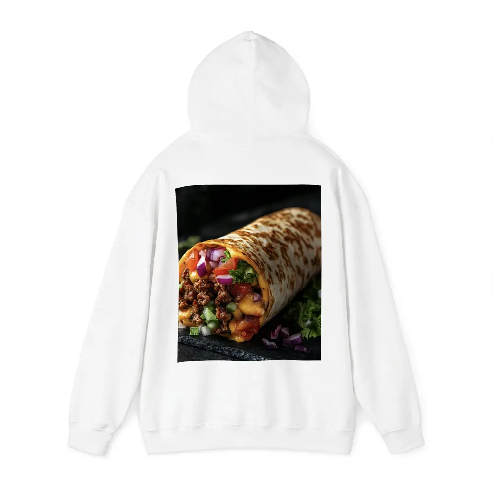 Loaded Beef Burrito Melted Cheese Dark Background – Hoodies