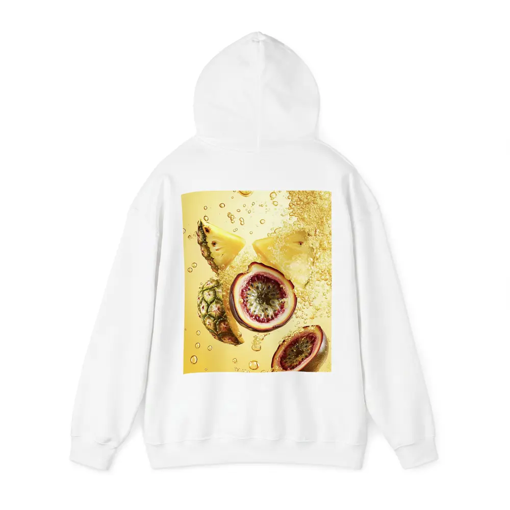 Pineapple Passion Fruit Splash Yellow Background – Hoodies
