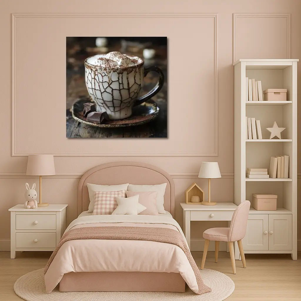 Hot Chocolate Marshmallows Rustic Ceramic Mug – Wall Art