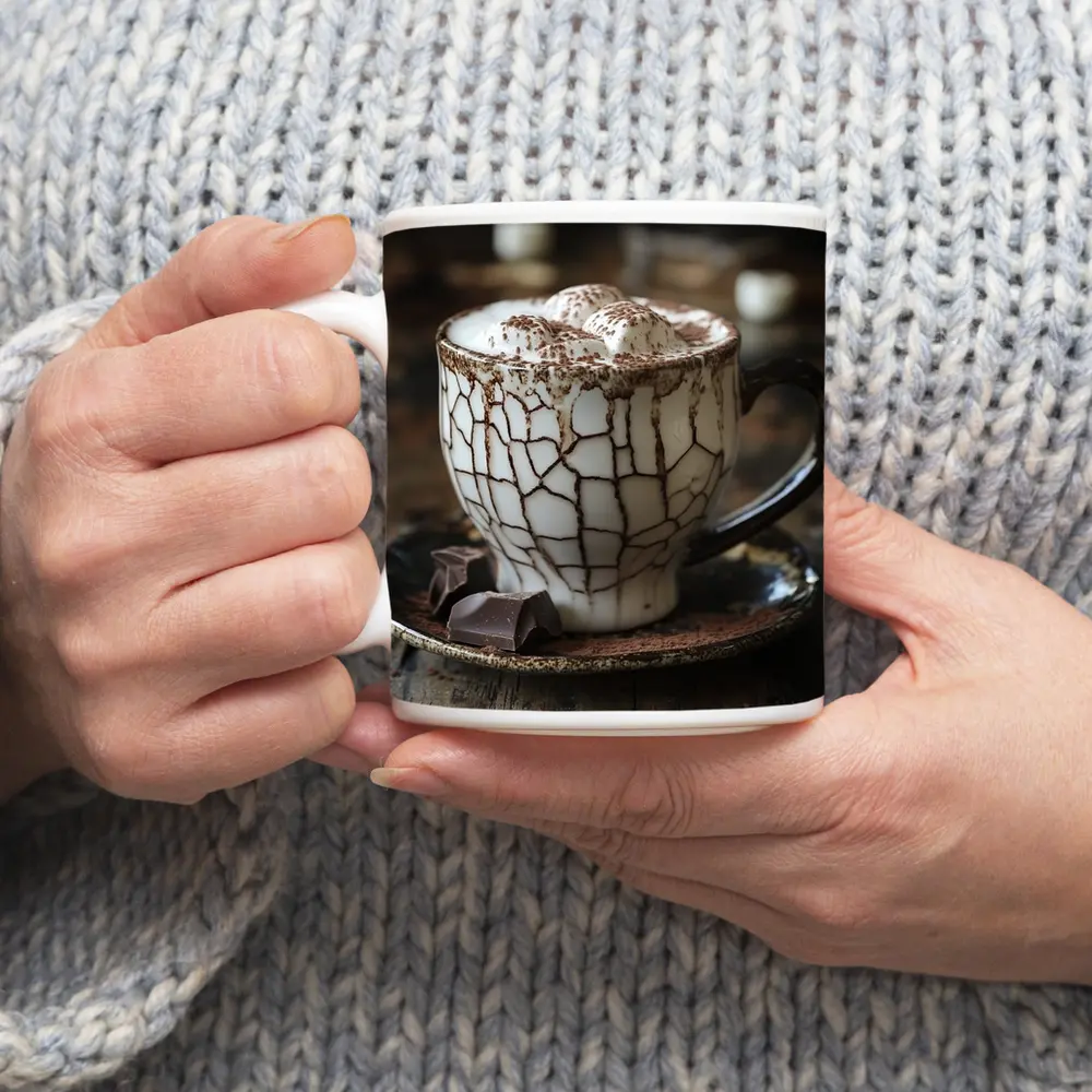 Hot Chocolate Marshmallows Rustic Ceramic Mug – Mugs