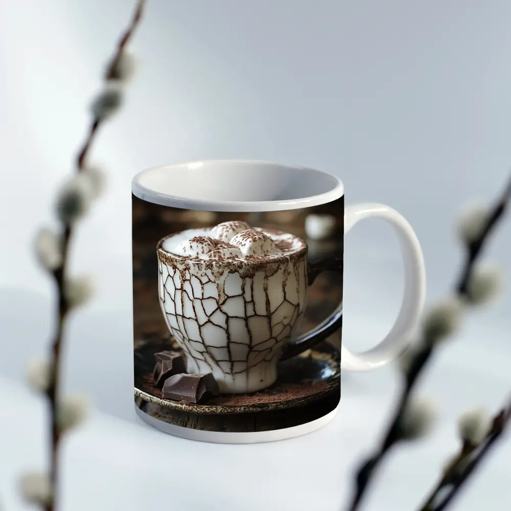 Hot Chocolate Marshmallows Rustic Ceramic Mug – Mugs