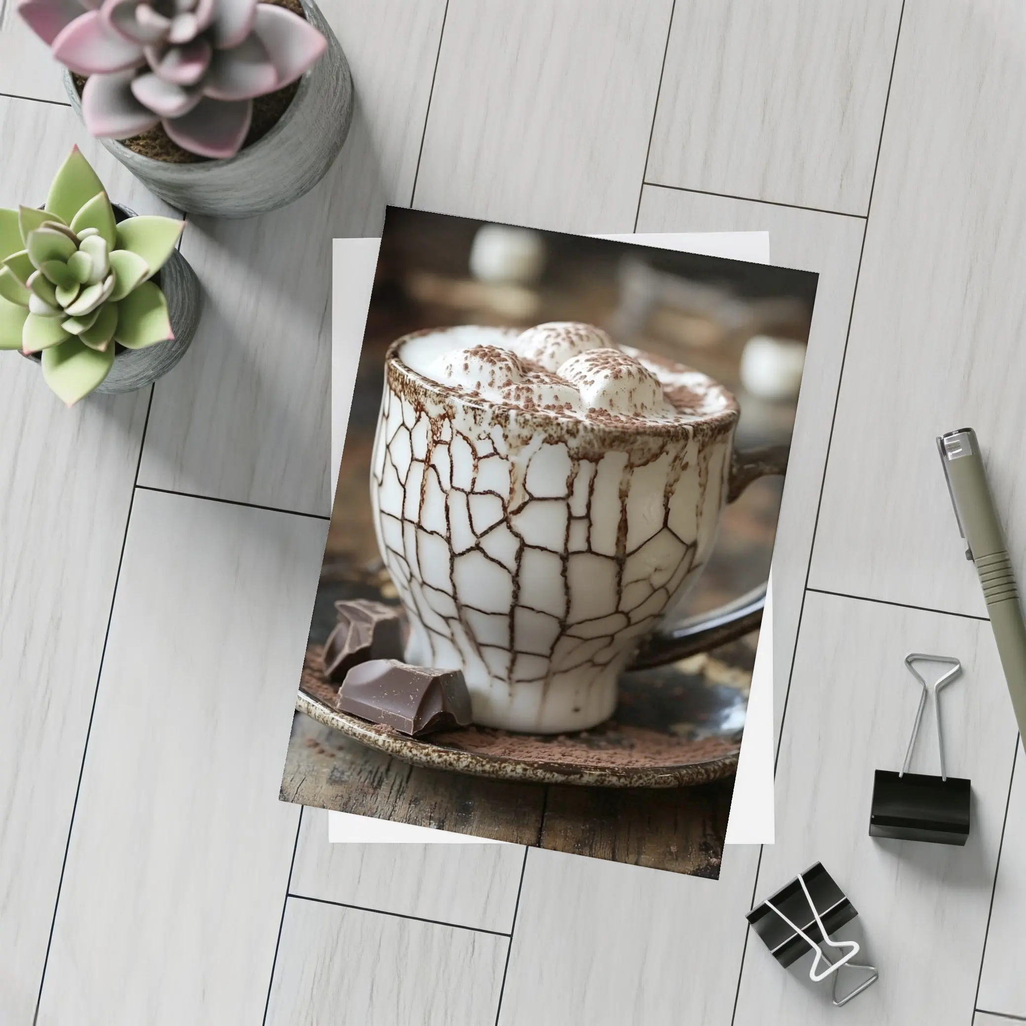 Hot Chocolate Marshmallows Rustic Ceramic Mug – Postcards