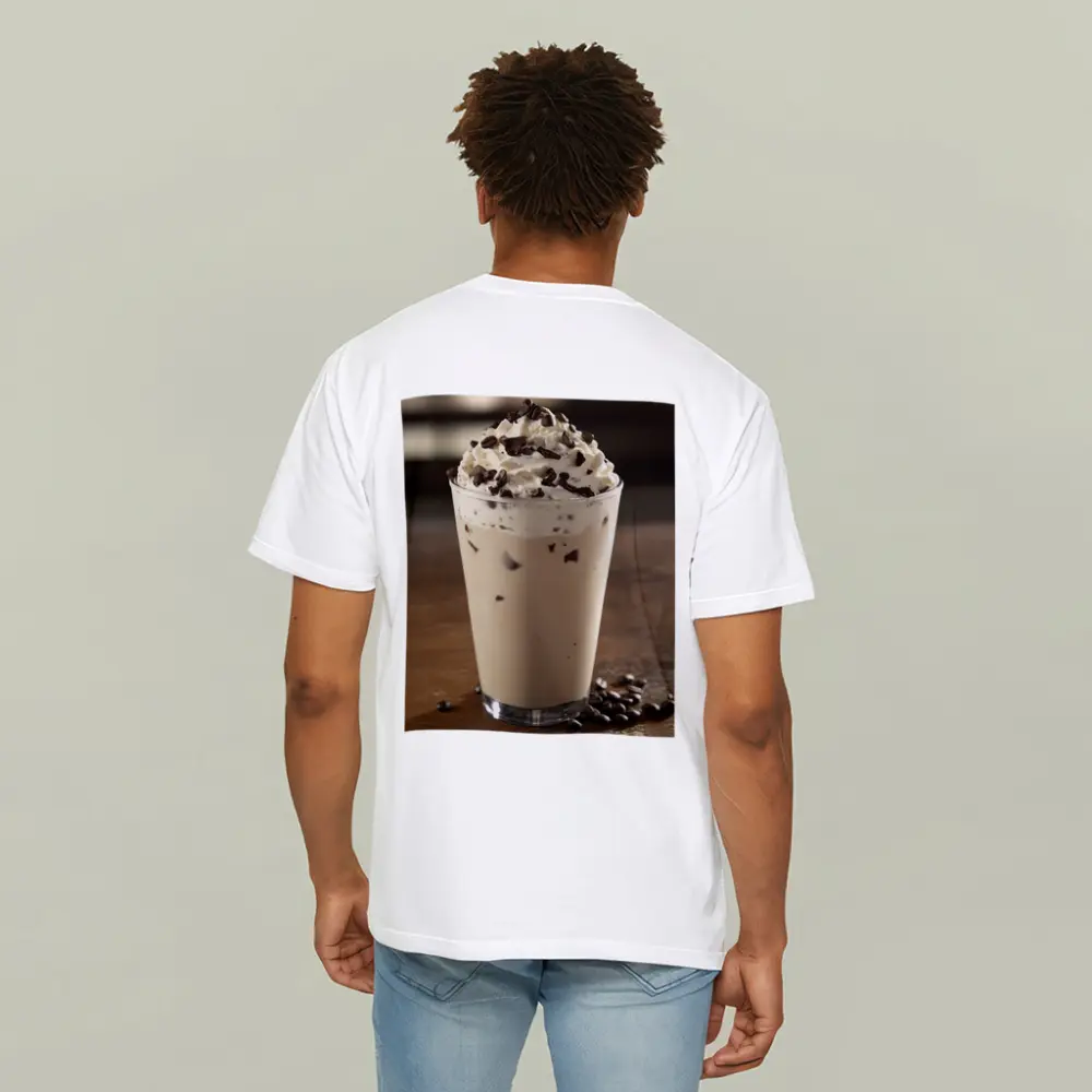 Iced Coffee Drink Whipped Cream Chocolate Wood – T-Shirts