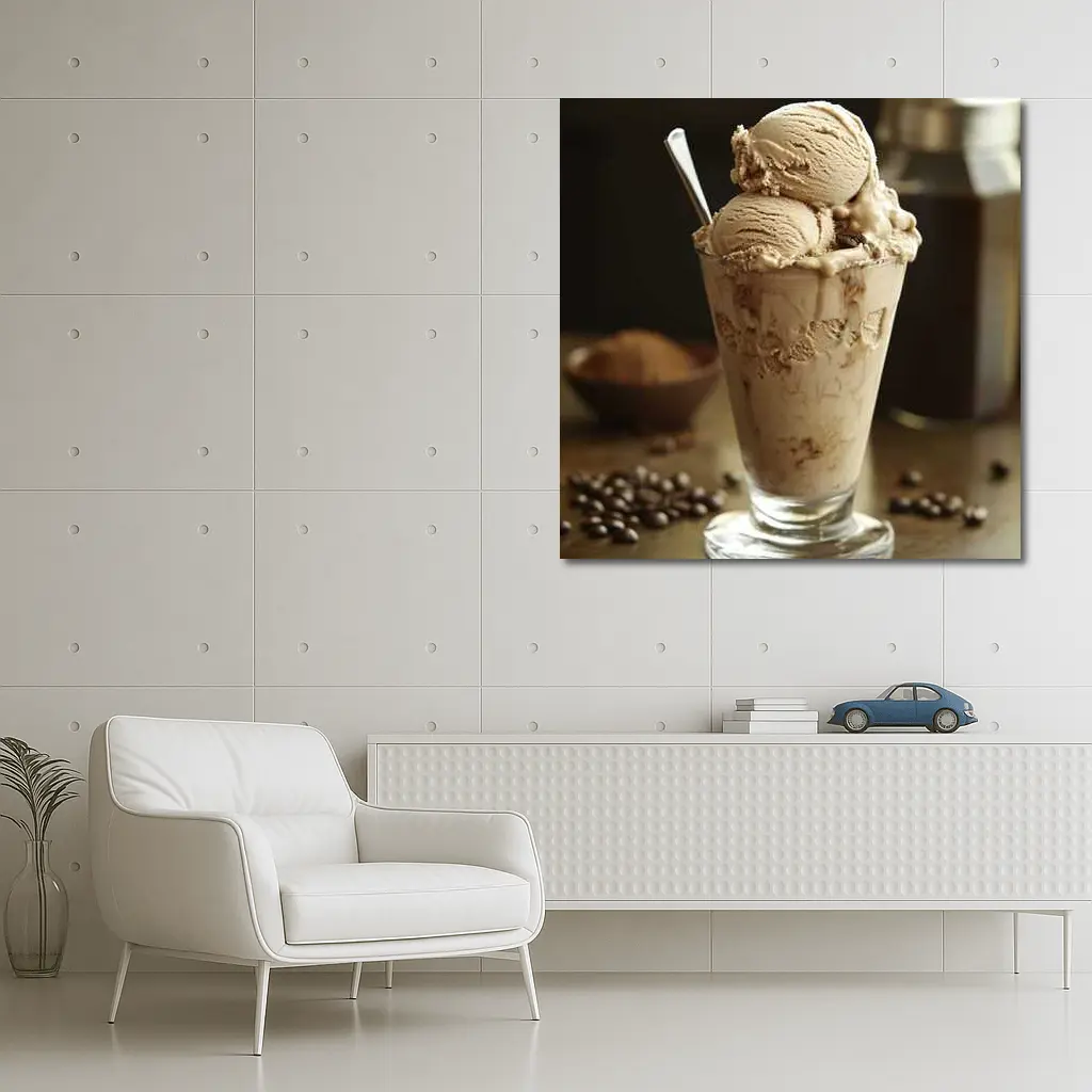 Coffee Ice Cream Glass With Coffee Beans – Wall Art