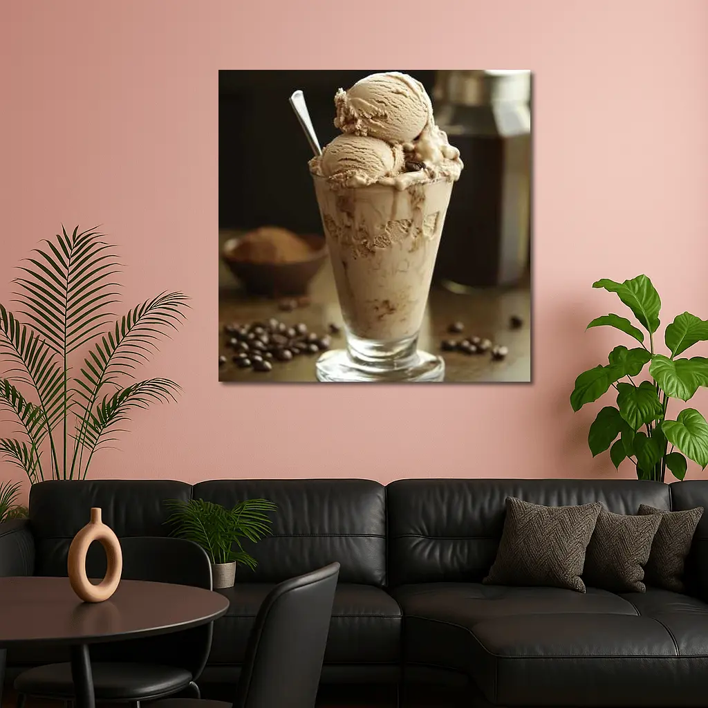 Coffee Ice Cream Glass With Coffee Beans – Wall Art