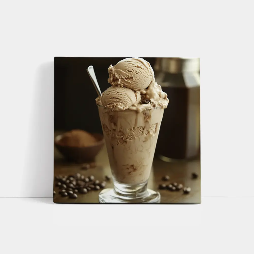 Coffee Ice Cream Glass With Coffee Beans – Wall Art