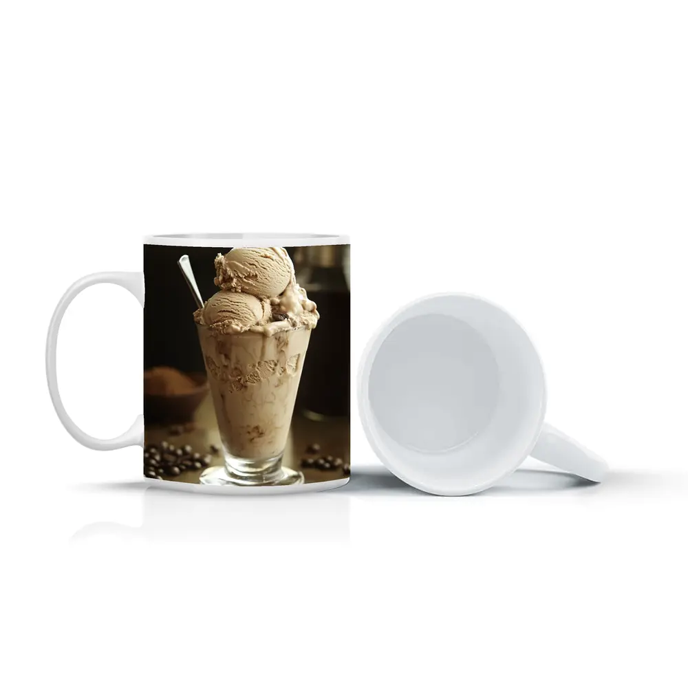 Coffee Ice Cream Glass With Coffee Beans – Mugs