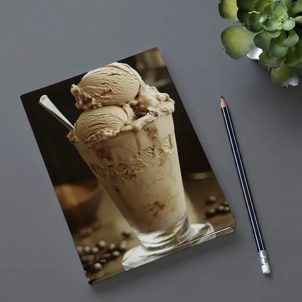 Coffee Ice Cream Glass With Coffee Beans – Notebooks