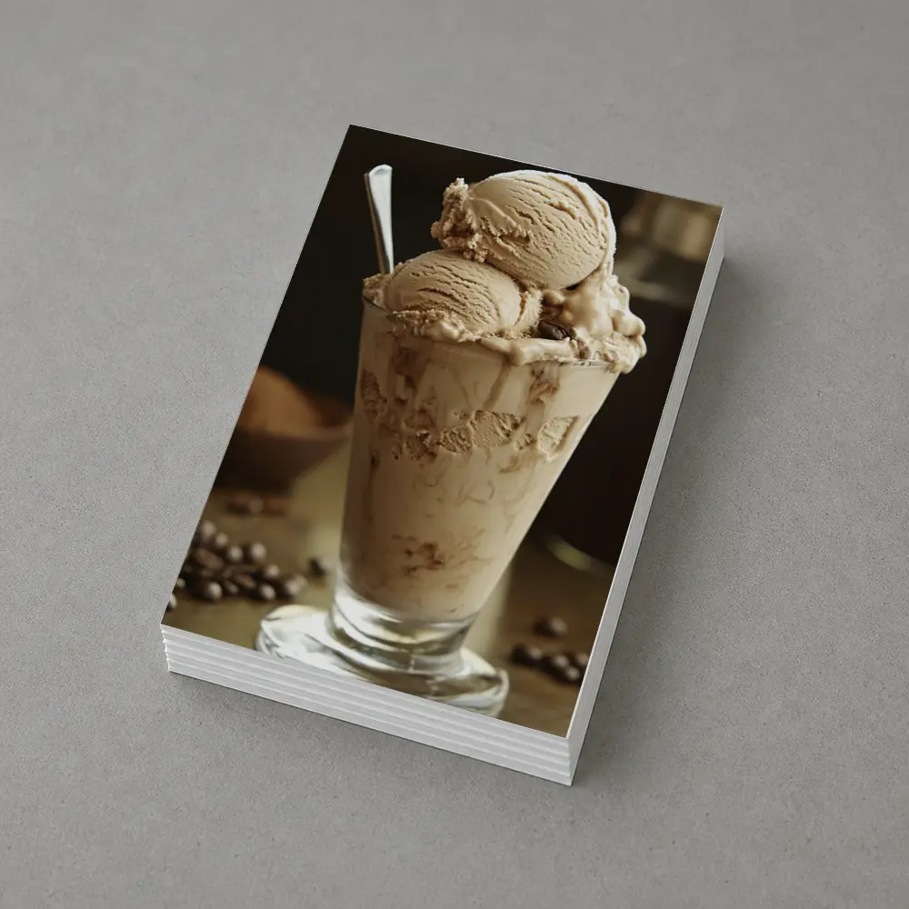 Coffee Ice Cream Glass With Coffee Beans – Postcards