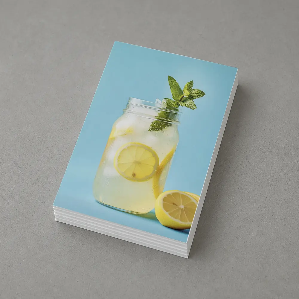Lemonade Mason Jar Mint Blue Background – Postcards