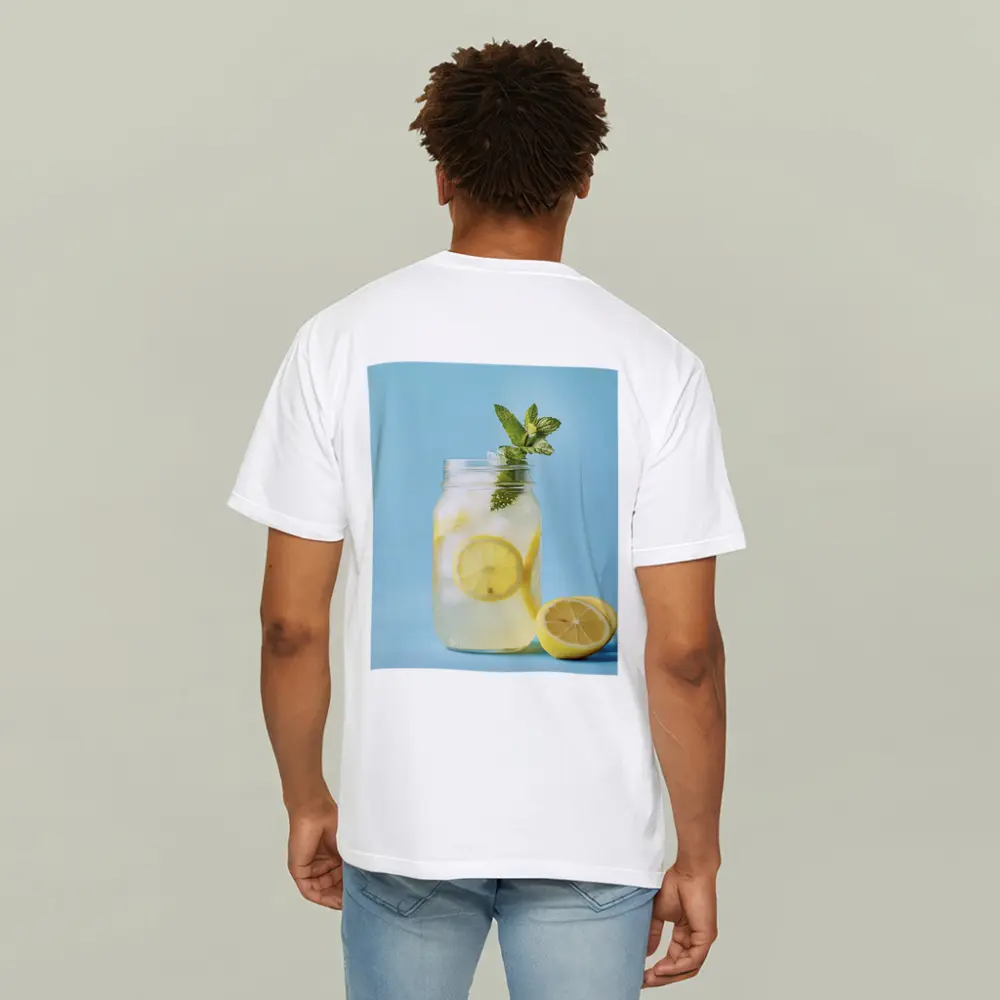 Lemonade Mason Jar Mint Blue Background – T-Shirts