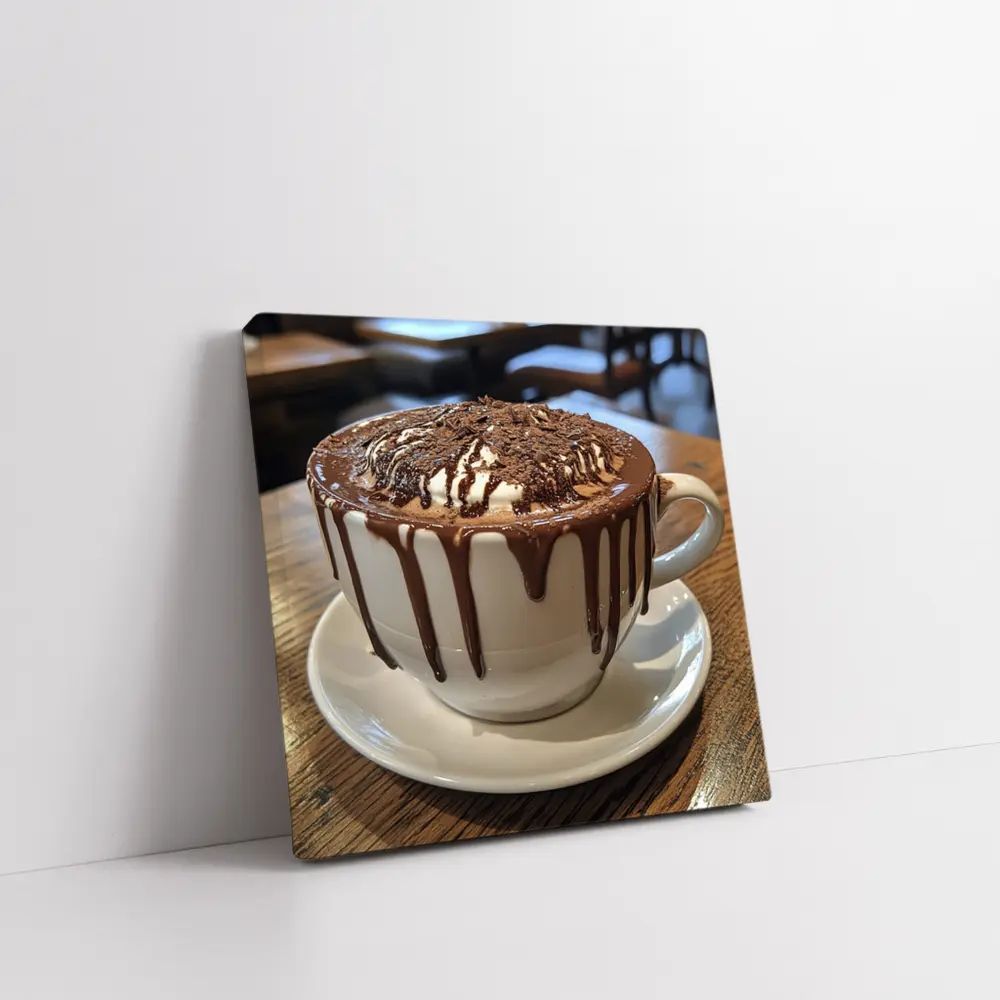 Hot Chocolate Dripping Cup Cafe Setting – Wall Art