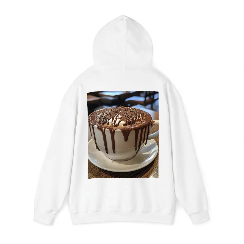 Hot Chocolate Dripping Cup Cafe Setting – Hoodies