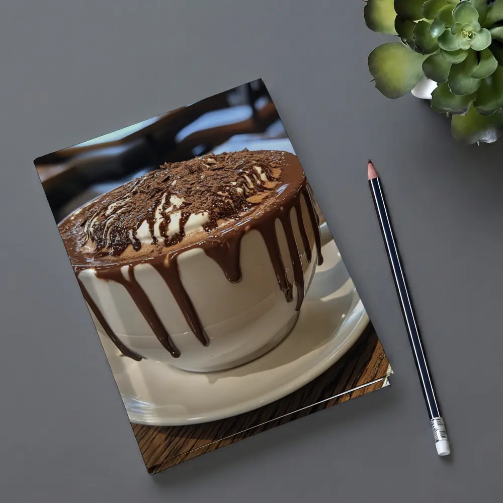 Hot Chocolate Dripping Cup Cafe Setting – Notebooks