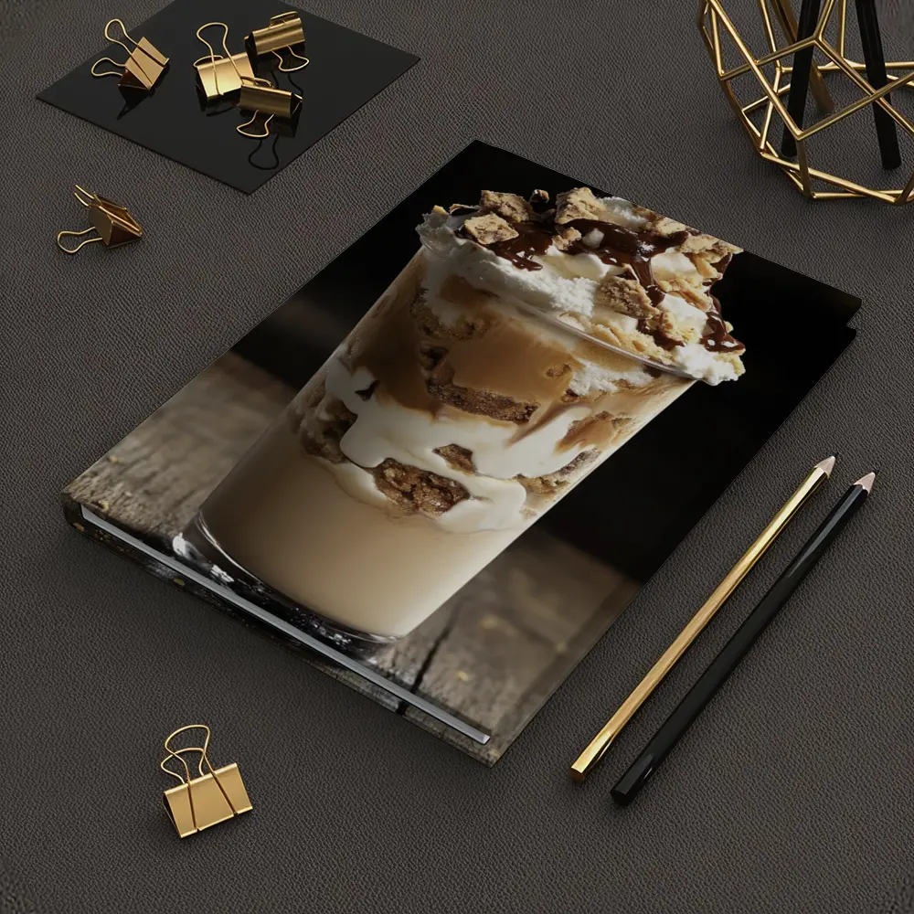 Chocolate Brownie Dessert Cup Rustic Table – Notebooks