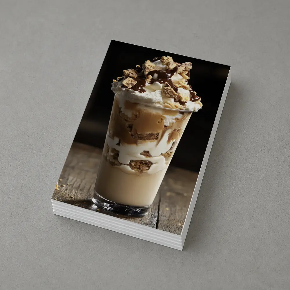 Chocolate Brownie Dessert Cup Rustic Table – Postcards