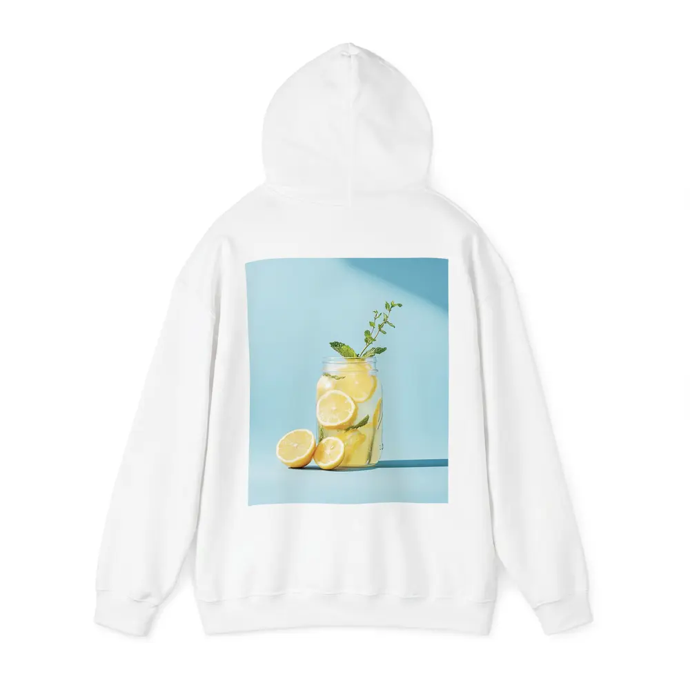 Lemon Mint Mason Jar Blue Background – Hoodies