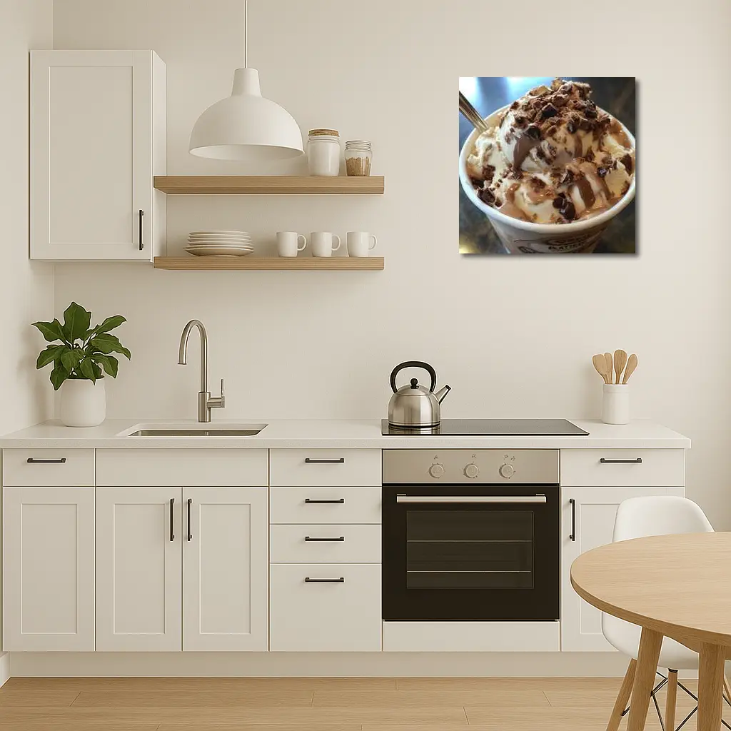 Ice Cream Cup Chocolate Sauce Candy Toppings – Wall Art