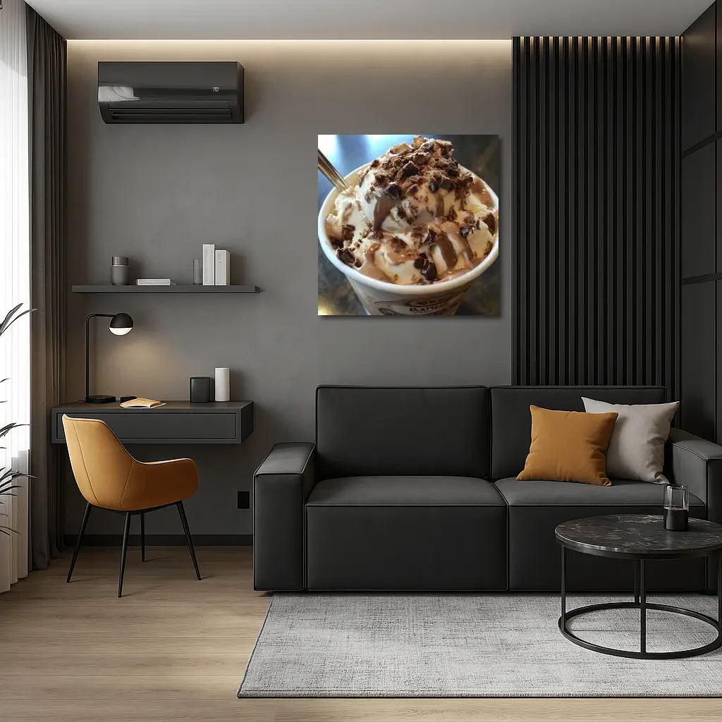 Ice Cream Cup Chocolate Sauce Candy Toppings – Wall Art