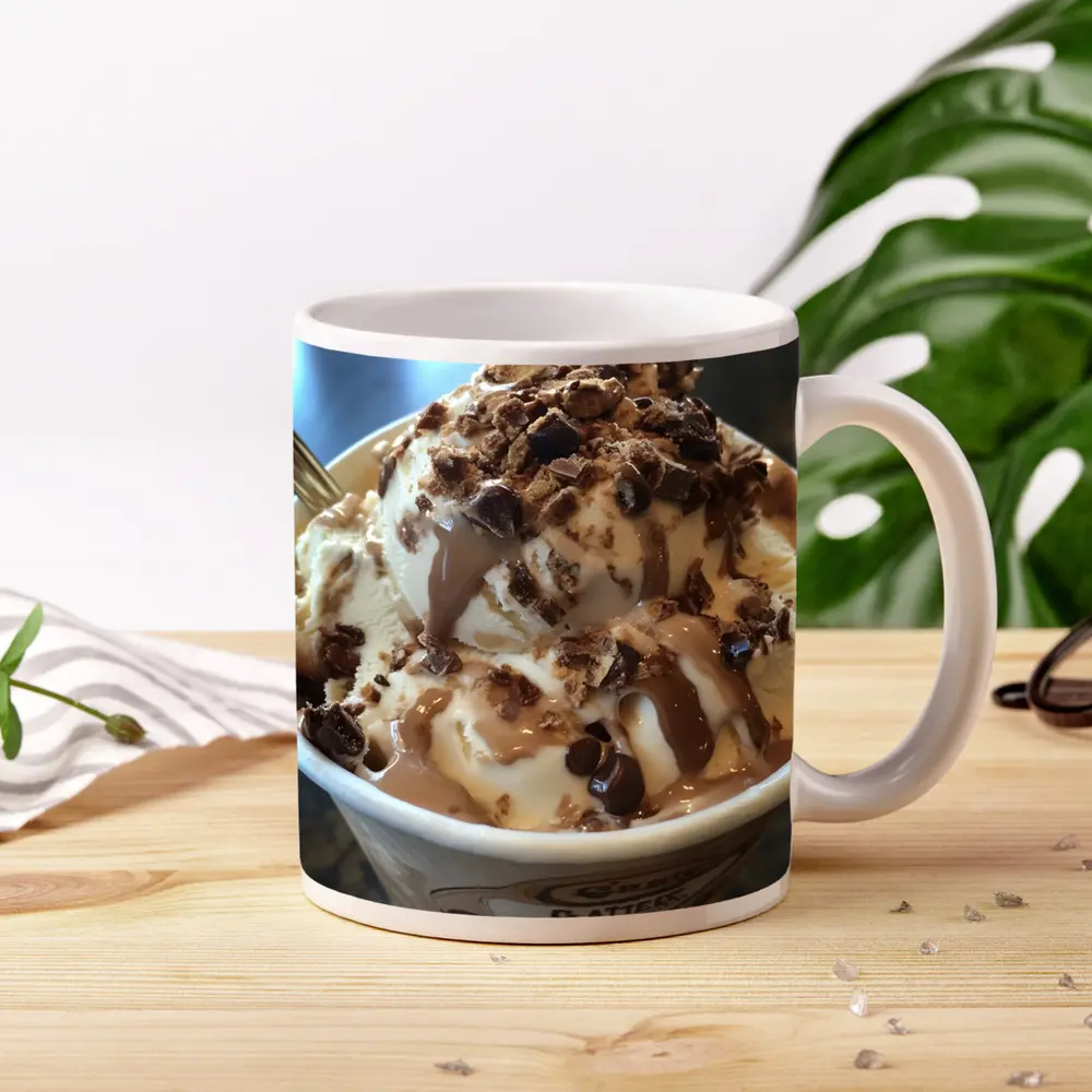 Ice Cream Cup Chocolate Sauce Candy Toppings – Mugs