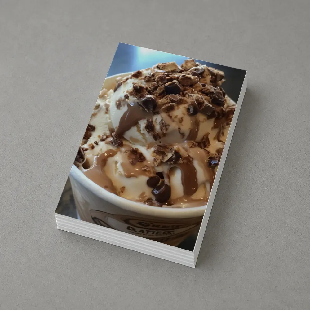 Ice Cream Cup Chocolate Sauce Candy Toppings – Postcards