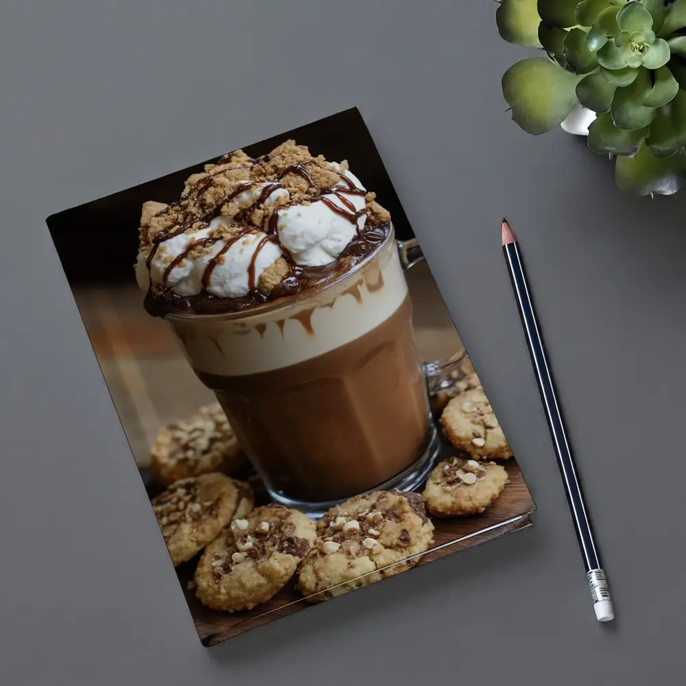 Hot Chocolate Whipped Cream Cookies Wooden Board – Notebooks