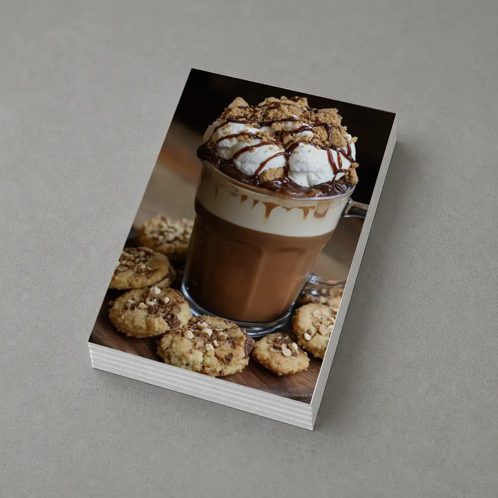 Hot Chocolate Whipped Cream Cookies Wooden Board – Postcards