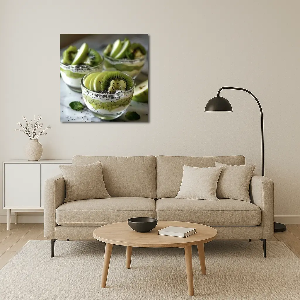 Kiwi Chia Seed Yogurt Parfait Glass Cups – Wall Art