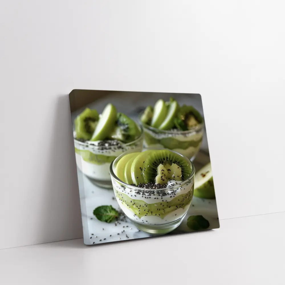 Kiwi Chia Seed Yogurt Parfait Glass Cups – Wall Art