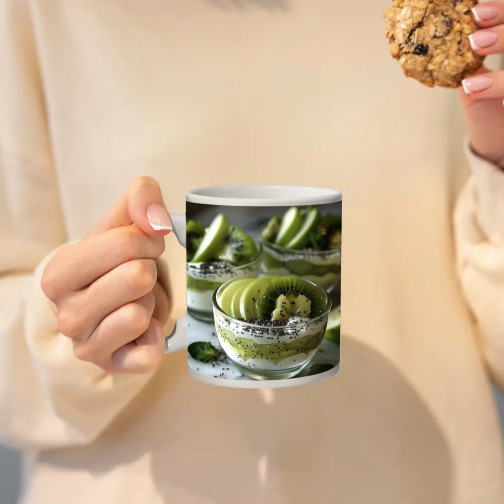 Kiwi Chia Seed Yogurt Parfait Glass Cups – Mugs