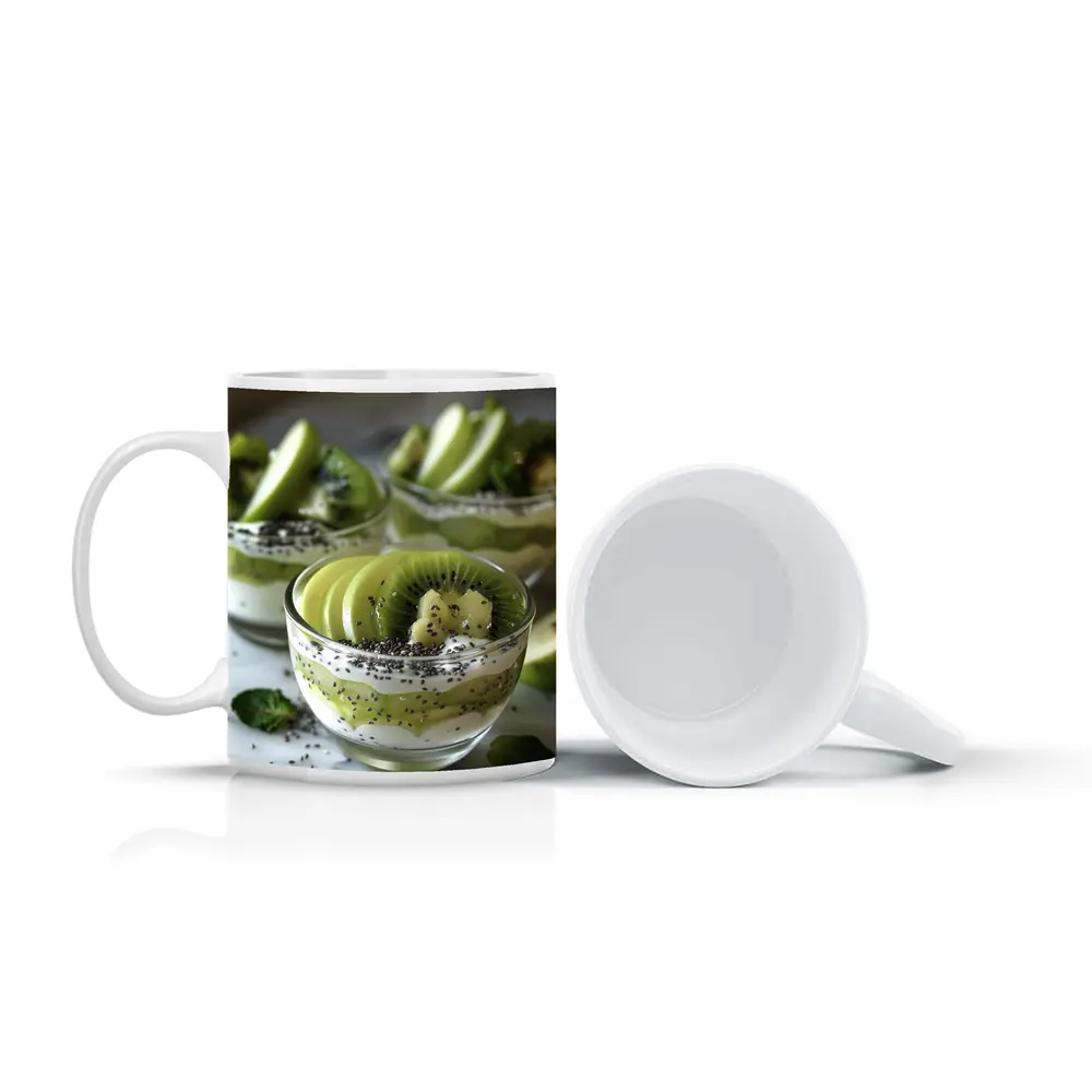 Kiwi Chia Seed Yogurt Parfait Glass Cups – Mugs