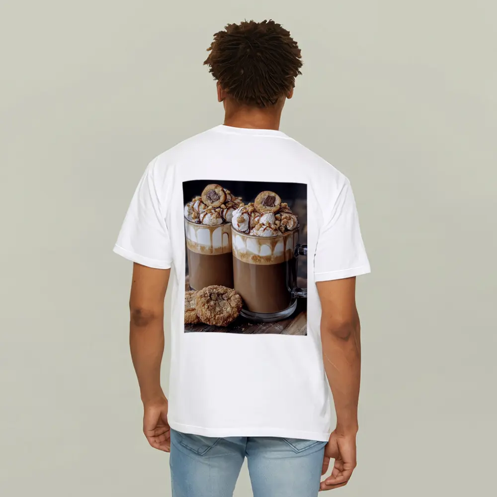 Chocolate Coffee Mugs With Cookies Wooden Board – T-Shirts