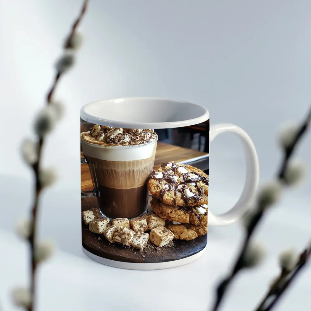 Hot Chocolate Latte Cookies Marshmallows Cafe – Mugs