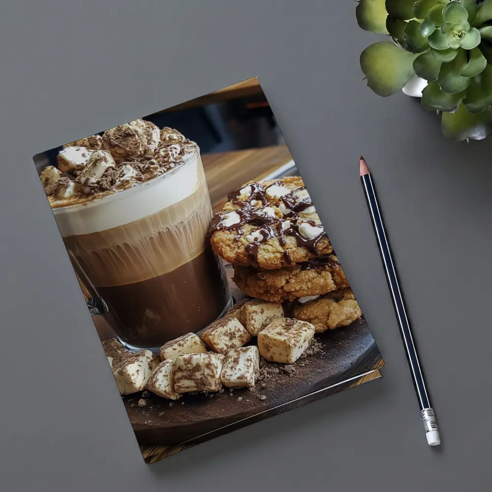 Hot Chocolate Latte Cookies Marshmallows Cafe – Notebooks
