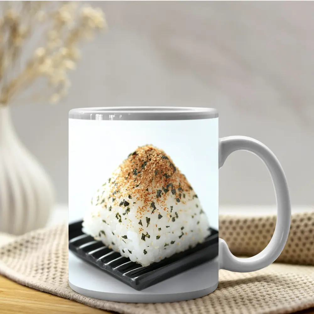 Japanese Onigiri Rice Ball Black Plate – Mugs