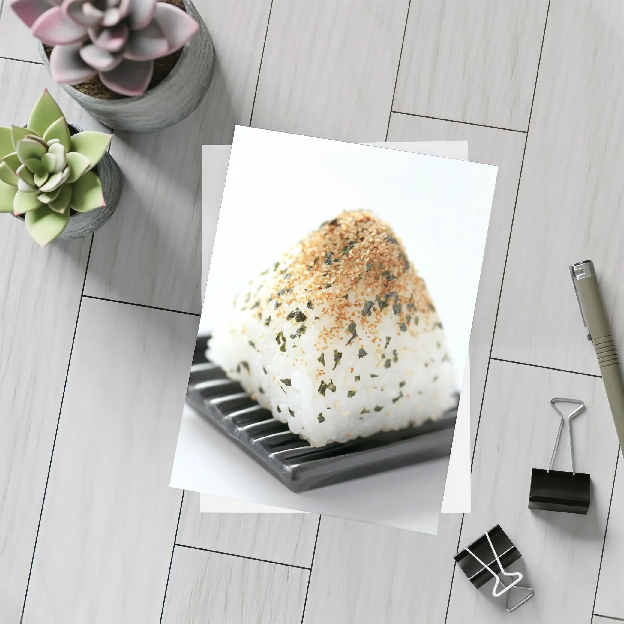 Japanese Onigiri Rice Ball Black Plate – Postcards