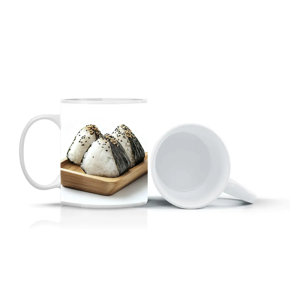 Onigiri Rice Balls on Wooden Tray – Mugs