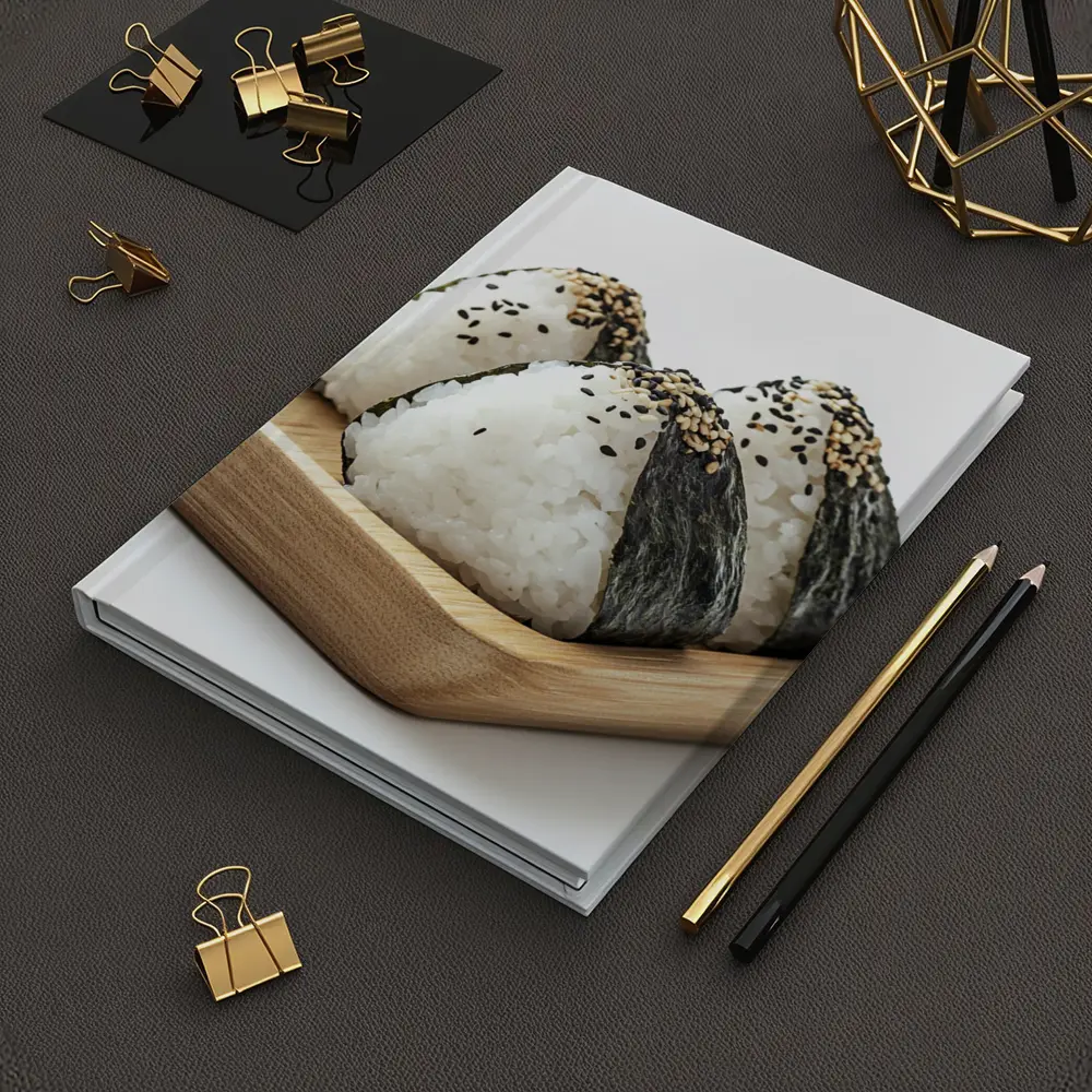 Onigiri Rice Balls on Wooden Tray – Notebooks