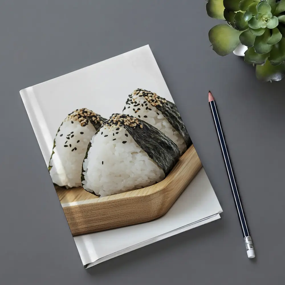 Onigiri Rice Balls on Wooden Tray – Notebooks