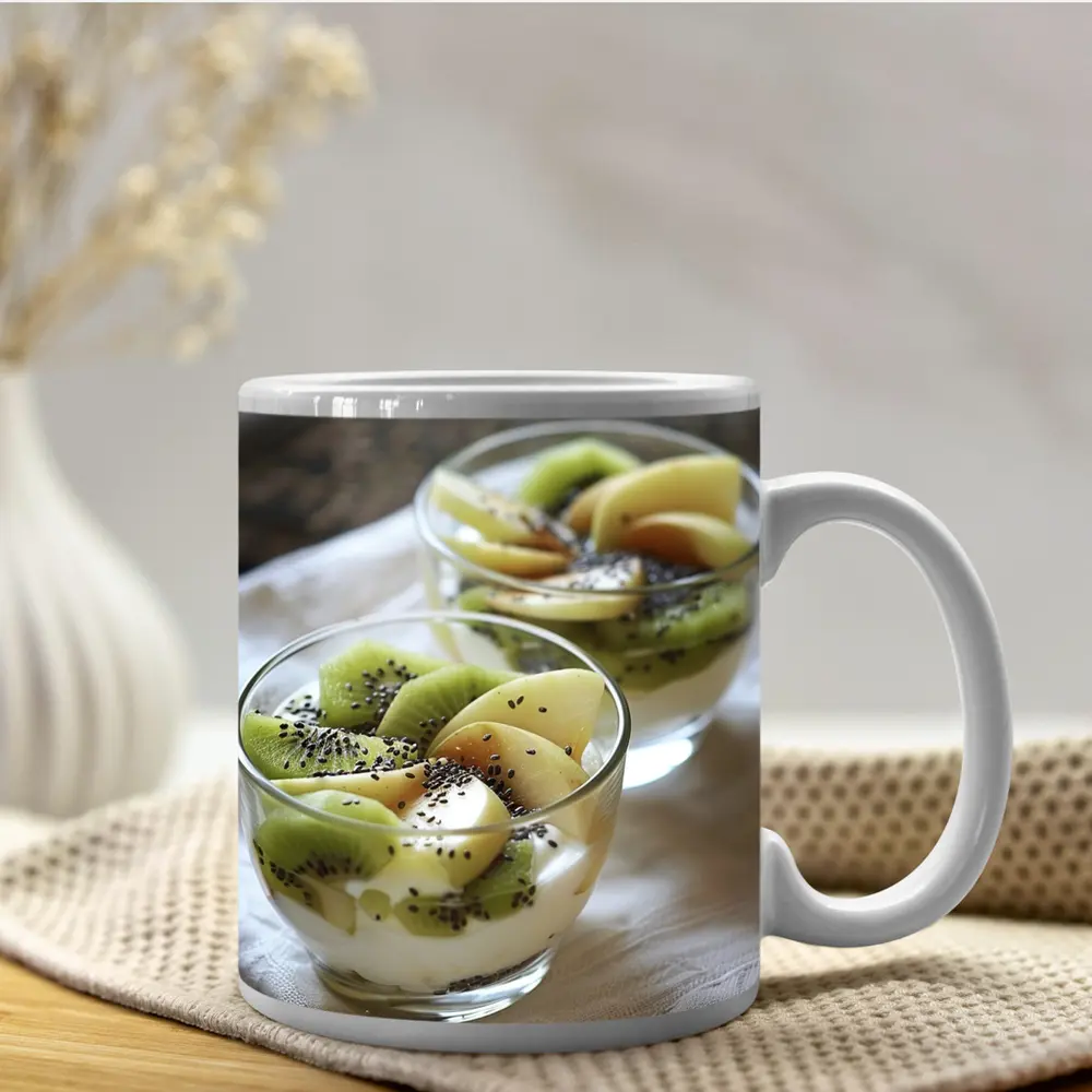 Kiwi Fruit Yogurt Cups Chia Seeds – Mugs