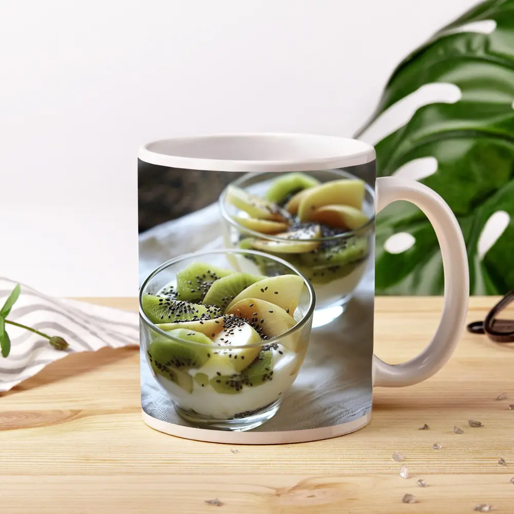 Kiwi Fruit Yogurt Cups Chia Seeds – Mugs