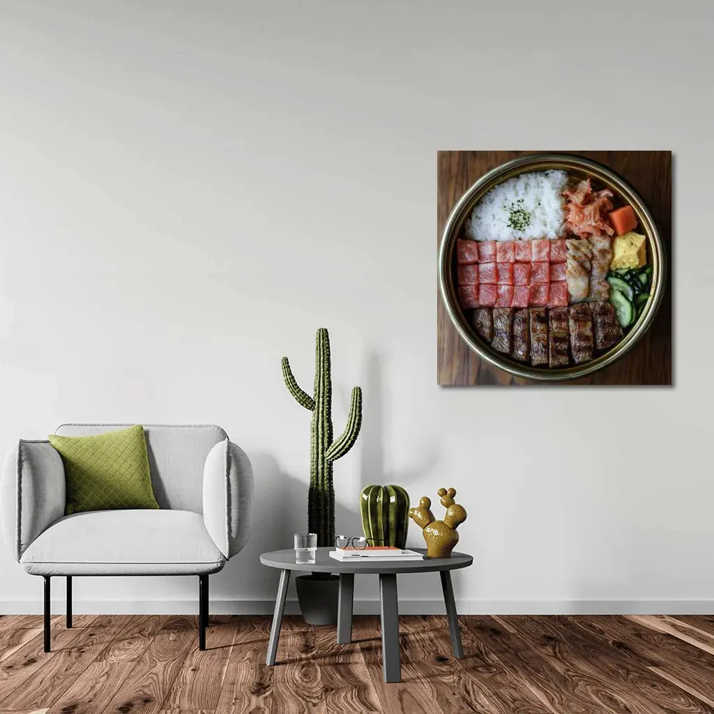 Japanese Wagyu Beef Rice Bowl Food – Wall Art